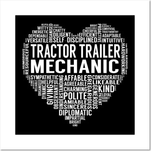 Tractor Trailer Mechanic Heart Posters and Art